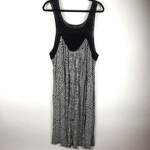 Lucky Brand Sleeveless Dress Crochet Neck 3X